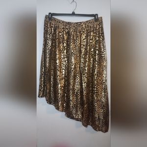 Rachel Roy Asymmetrical Gold Leopard Print Skirt